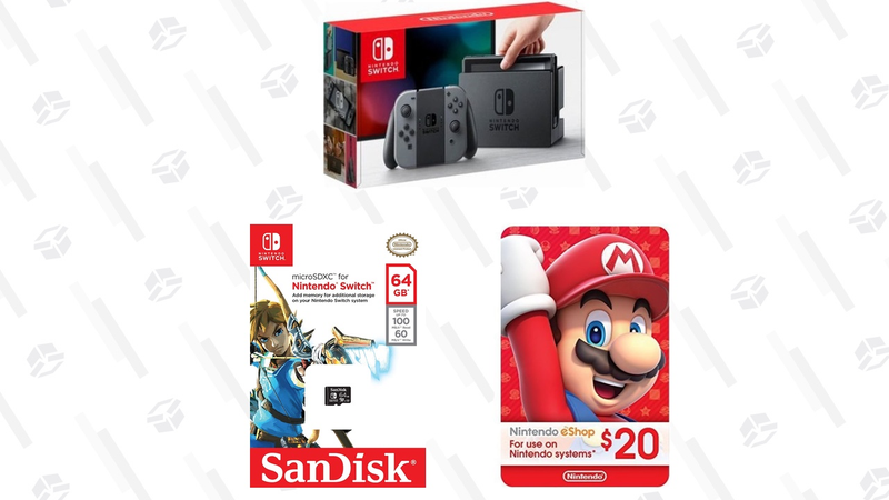 Nintendo Switch + Tarjeta MicroSD de 64GB + tarjeta regalo eShop de $20 | $300 | AmazonNintendo Switch + juego que escojas | $322 - $329 | WalmartGráfico: Shep McAllister